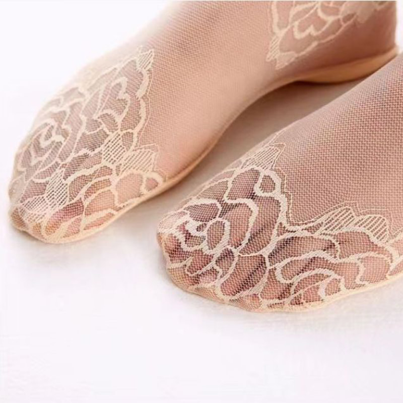 Calcetines con borde de encaje, suela de algodón para niños, calcetines cortos transparentes sexis de primavera y verano, flor de calcetín