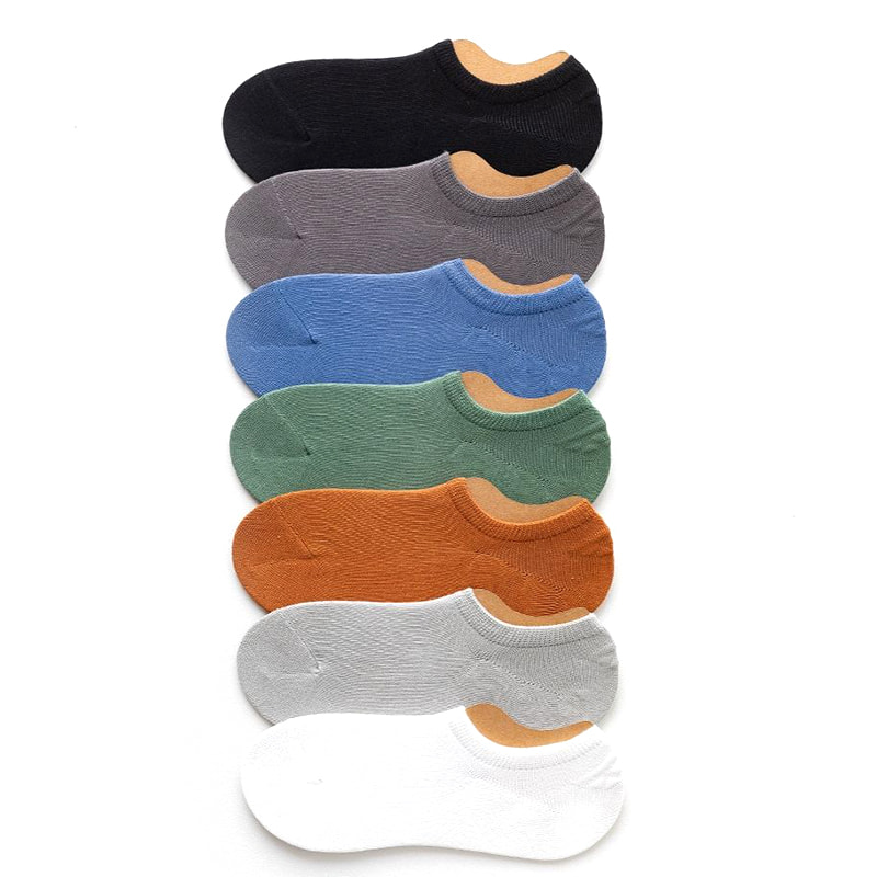 Calcetines Bajos Regulares De Color Liso Para Hombre