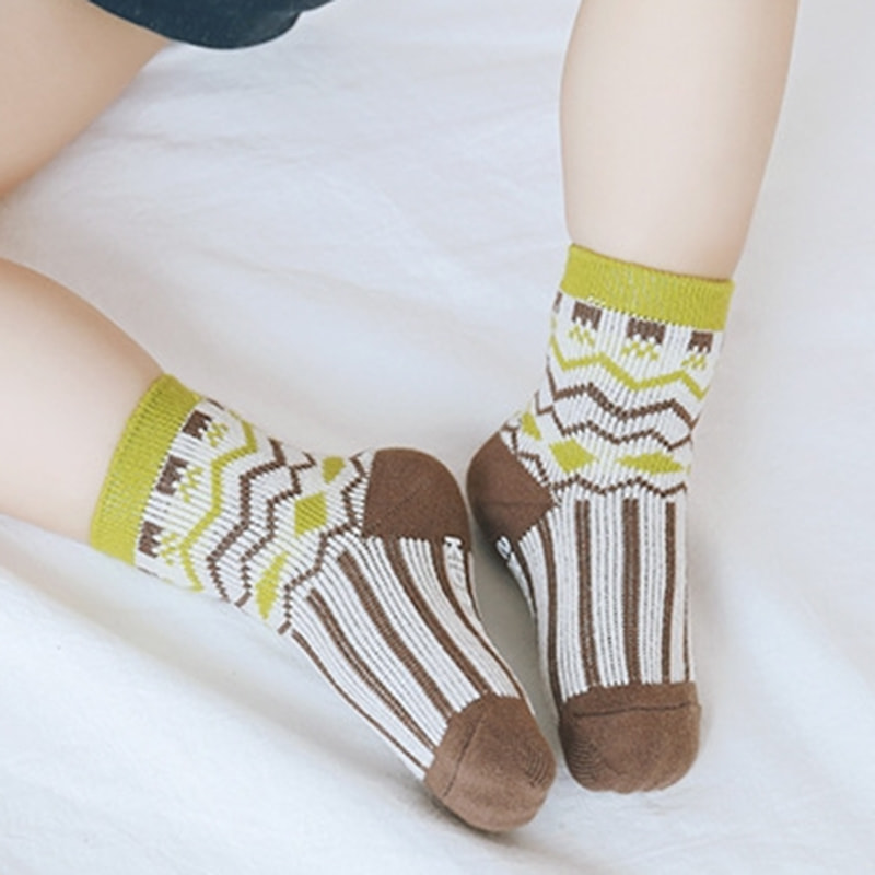 Calcetines de doble aguja para niños con adhesivo antideslizante, ideales para caminar, de boca suelta para bebés recién nacidos